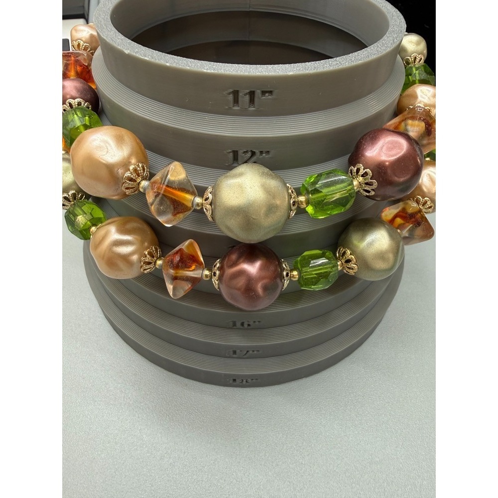 Vintage Beaded Japan MCM Choker Necklace Chunky Double Strand Retro 50s 60s - Picture 4 of 6